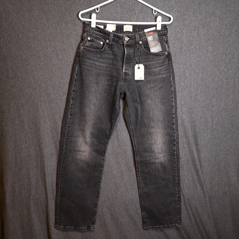 NEW Levi's 501 C Women's 29x30 (28x28) Curve Straight Leg Black Denim Jeans NWT